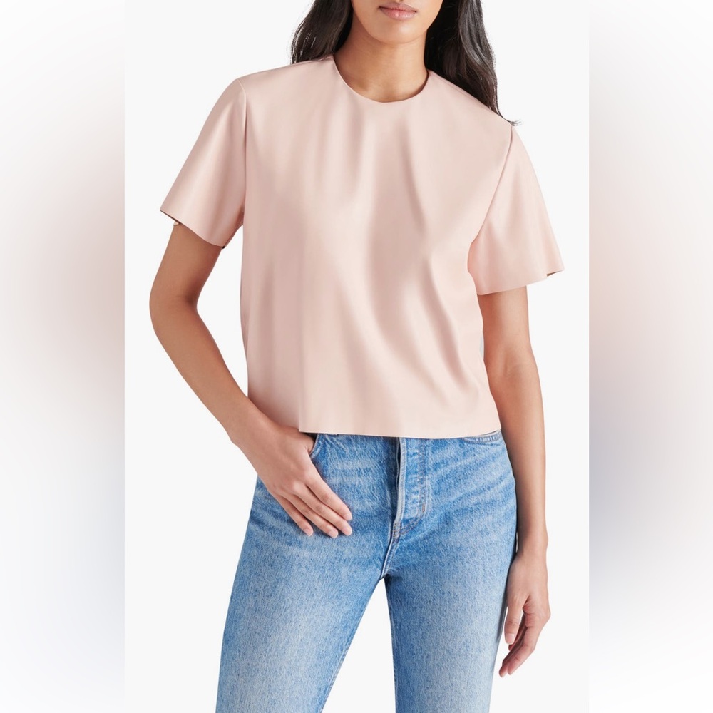 NWT Steve Madden Faux Leather Ezra Top
